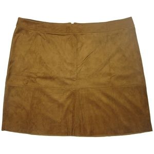 Alfani Prima Faux-Suede A-Line Skirt Size 16 Brown